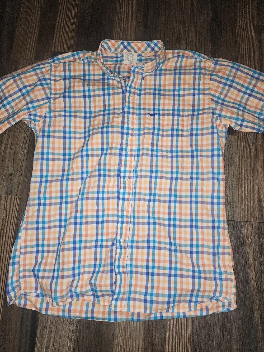 Men's Coastal Cotton Short Sleeve Button Down XL Plaid Lightweight Casual